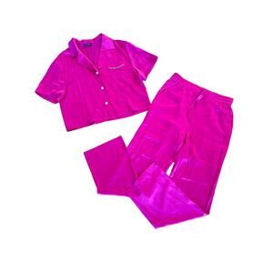 Silky Miracle - Short Sleeve Pyjama Set in Bright Pink